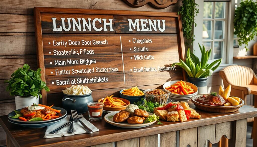 lunch menu with prices